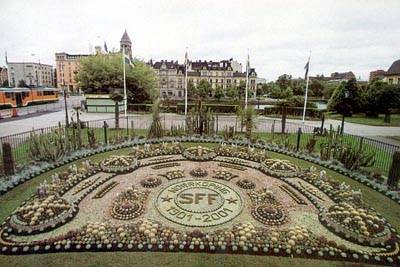 Kaktusplantering med texten Norrköping SFF 1901-2001.